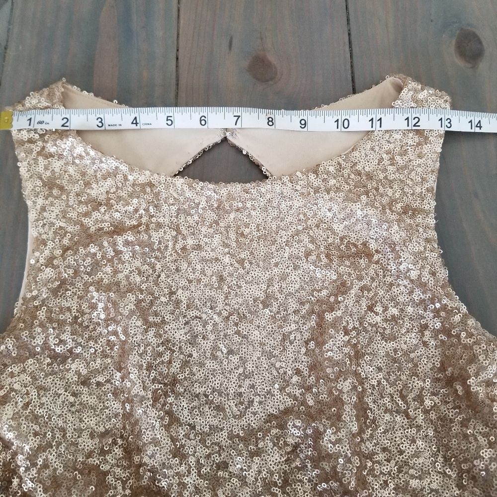 Sorella Vita Sequins Gold Backless Gown Size 8 - Picture 12 of 16
